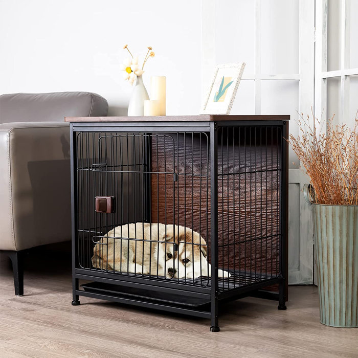 Tucker Murphy Pet™ Wooden Dog Crate End Table, Furniture Style Wooden Wire Pet Kennels With